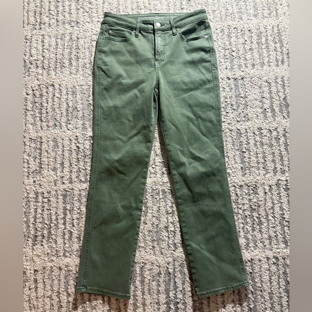Chicos define me denim green straight leg ankle pants jeans size 4 - Picture 2 of 5